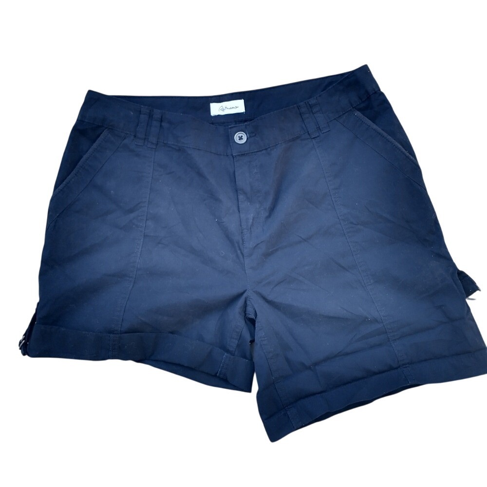 Reitmans Womens Navy Blue Chino Utility Shorts Size 11 Cuffed 738129-55